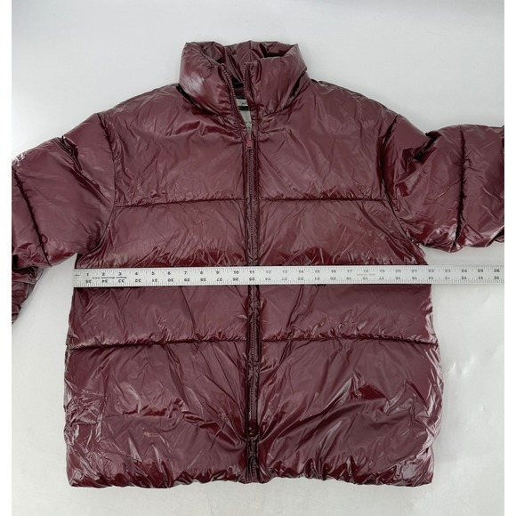 NWT A New Day Puffer Jacket Water Resistant Burgundy Red Quilted Coat Size Small - Picture 8 of 8